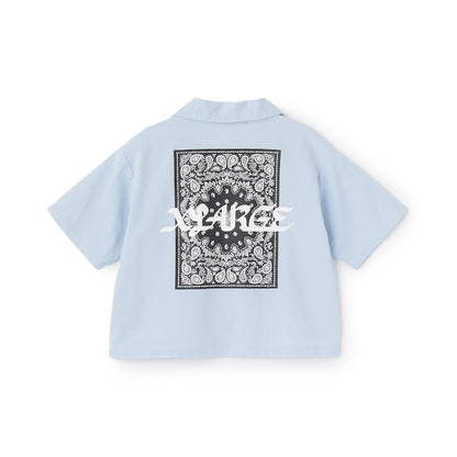 日本童裝 XLARGE KIDS 頭巾巴拿馬編織短袖襯衫 90-140cm 男童款 夏季 TOPS