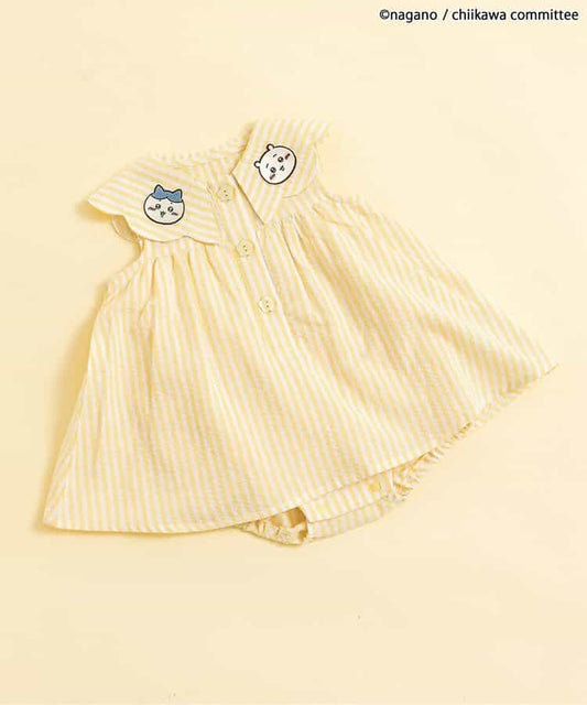 日本童裝 apres les cours x Chiikawa 格仔翻領連衣 70-80cm 女童款 初生嬰兒 夏季 Jumpsuit