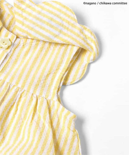 日本童裝 apres les cours x Chiikawa 格仔翻領連衣 70-80cm 女童款 初生嬰兒 夏季 Jumpsuit