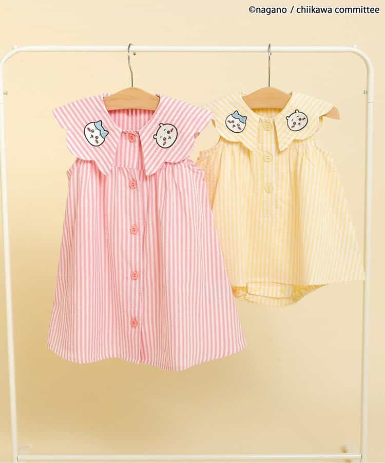 日本童裝 apres les cours x Chiikawa 格仔翻領連衣 70-80cm 女童款 初生嬰兒 夏季 Jumpsuit