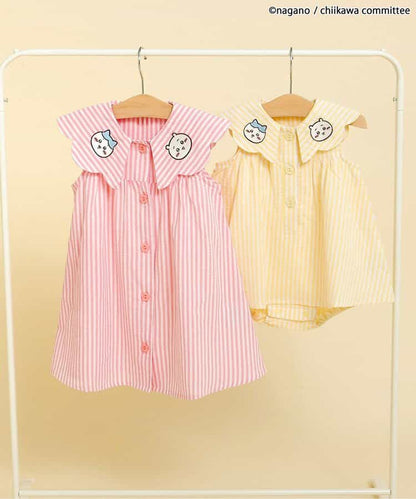 日本童裝 apres les cours x Chiikawa 格仔翻領連衣 70-80cm 女童款 初生嬰兒 夏季 Jumpsuit