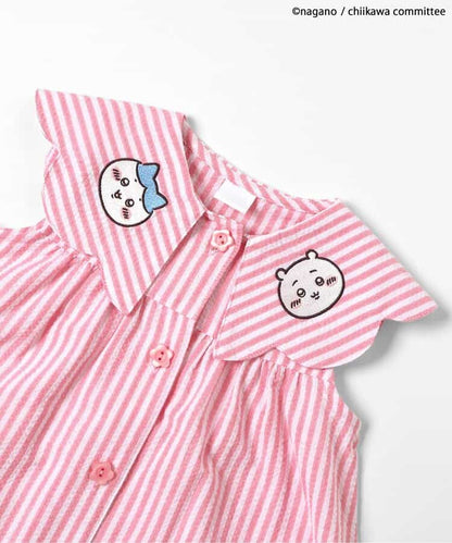 日本童裝 apres les cours x Chiikawa 格仔翻領連衣 80-140cm 女童款 初生嬰兒 夏季 DRESSES