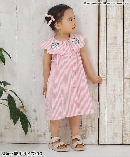 日本童裝 apres les cours x Chiikawa 格仔翻領連衣 80-140cm 女童款 初生嬰兒 夏季 DRESSES