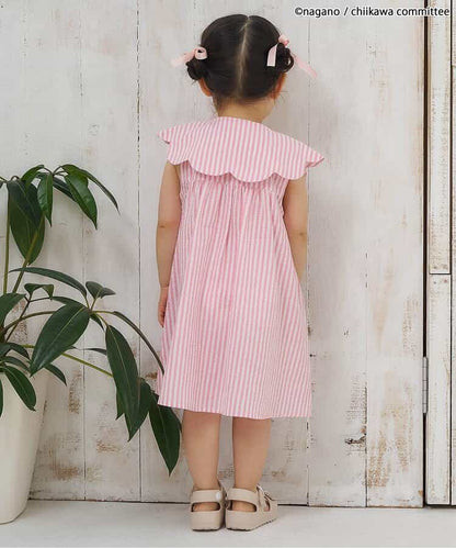日本童裝 apres les cours x Chiikawa 格仔翻領連衣 80-140cm 女童款 初生嬰兒 夏季 DRESSES