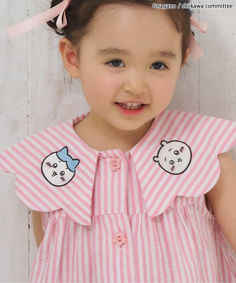 日本童裝 apres les cours x Chiikawa 格仔翻領連衣 80-140cm 女童款 初生嬰兒 夏季 DRESSES