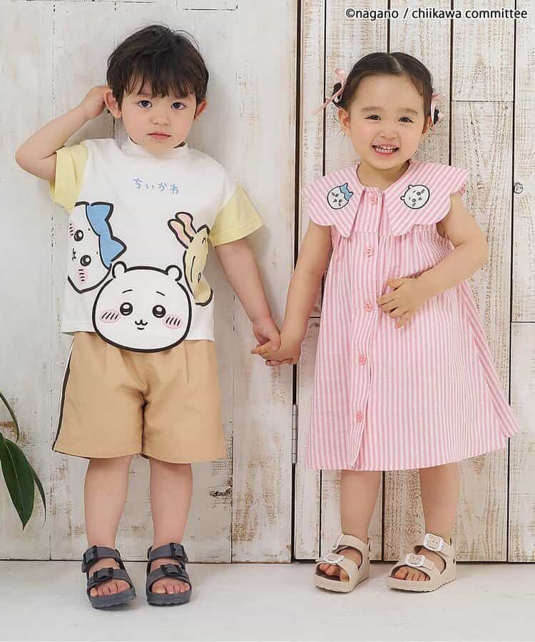 日本童裝 apres les cours x Chiikawa 格仔翻領連衣 80-140cm 女童款 初生嬰兒 夏季 DRESSES