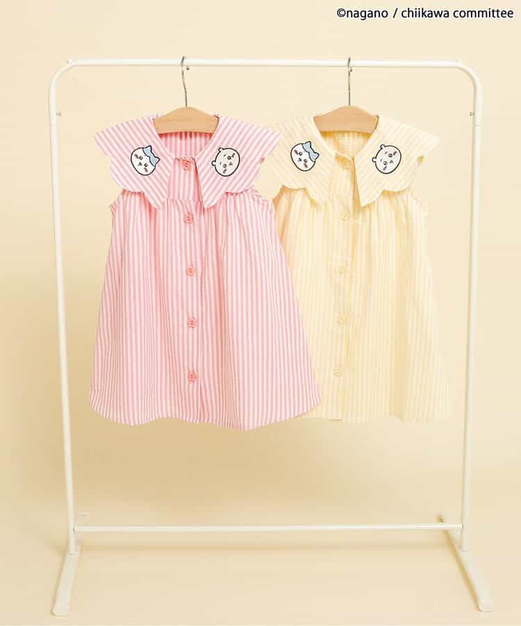 日本童裝 apres les cours x Chiikawa 格仔翻領連衣 80-140cm 女童款 初生嬰兒 夏季 DRESSES