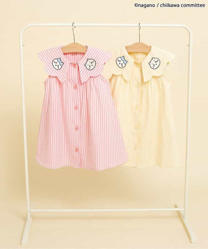日本童裝 apres les cours x Chiikawa 格仔翻領連衣 80-140cm 女童款 初生嬰兒 夏季 DRESSES