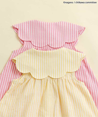 日本童裝 apres les cours x Chiikawa 格仔翻領連衣 80-140cm 女童款 初生嬰兒 夏季 DRESSES