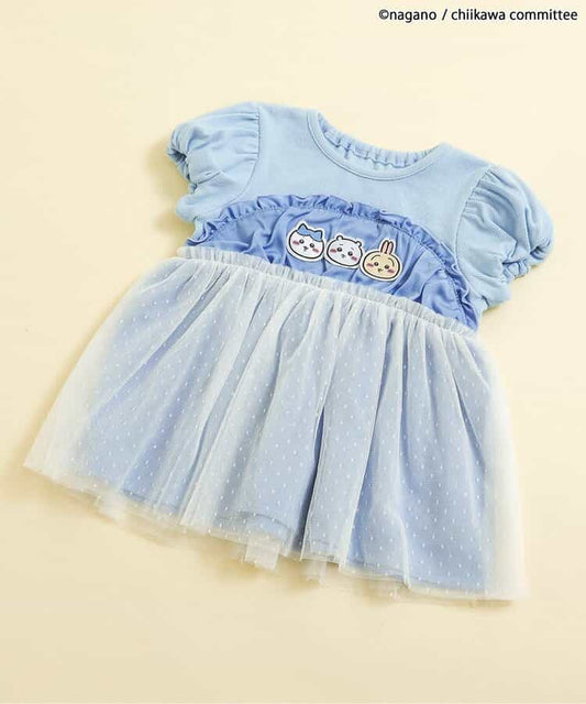 日本童裝 apres les cours x Chiikawa 薄紗拼接上衣 80-140cm 女童款 夏季 TOPS