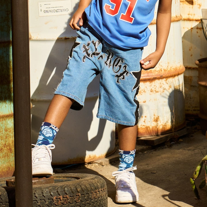 日本童裝 XLARGE KIDS 星星牛仔短褲 90-140cm 男童款 夏季 PANTS
