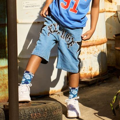 日本童裝 XLARGE KIDS 星星牛仔短褲 90-140cm 男童款 夏季 PANTS