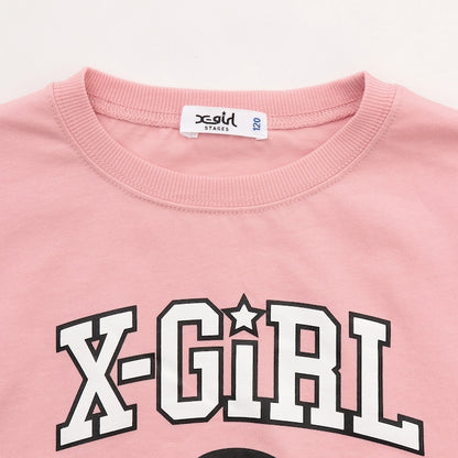 日本童裝 X-girl Stages 學院風上衣及百褶裙套裝 100-140cm 女童款 夏季 TOPS SKIRTS
