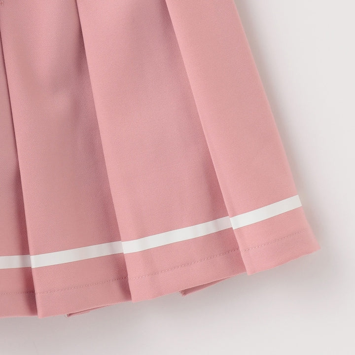 日本童裝 X-girl Stages 學院風上衣及百褶裙套裝 100-140cm 女童款 夏季 TOPS SKIRTS
