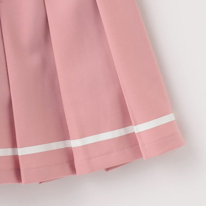 日本童裝 X-girl Stages 學院風上衣及百褶裙套裝 100-140cm 女童款 夏季 TOPS SKIRTS