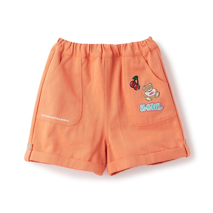 日本童裝 X-girl Stages 徽章摺疊短褲 100-140cm 女童款 夏季 PANTS