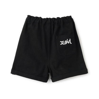 日本童裝 X-girl Stages 徽章摺疊短褲 100-140cm 女童款 夏季 PANTS
