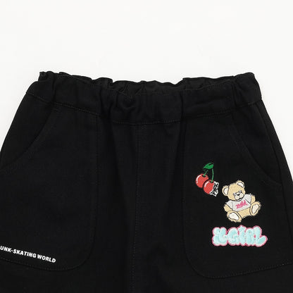 日本童裝 X-girl Stages 徽章摺疊短褲 100-140cm 女童款 夏季 PANTS