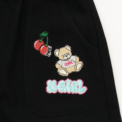 日本童裝 X-girl Stages 徽章摺疊短褲 100-140cm 女童款 夏季 PANTS