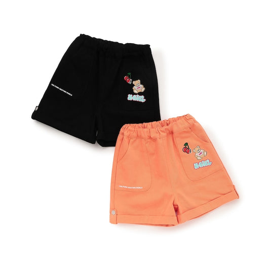 日本童裝 X-girl Stages 徽章摺疊短褲 100-140cm 女童款 夏季 PANTS