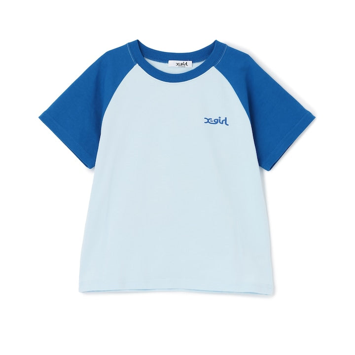 日本童裝 X-girl Stages Logo插肩短袖上衣 110-140cm 女童款 夏季 TOPS
