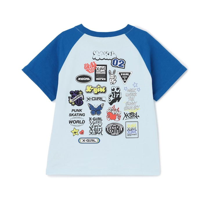 日本童裝 X-girl Stages Logo插肩短袖上衣 110-140cm 女童款 夏季 TOPS