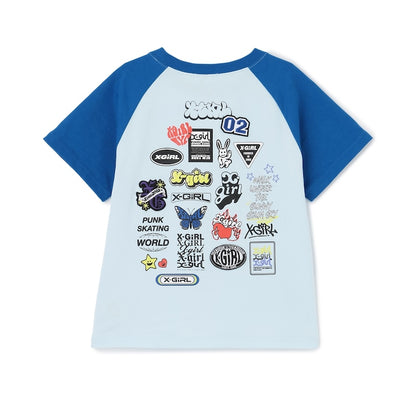 日本童裝 X-girl Stages Logo插肩短袖上衣 110-140cm 女童款 夏季 TOPS
