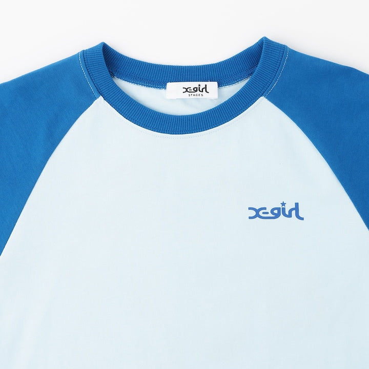 日本童裝 X-girl Stages Logo插肩短袖上衣 110-140cm 女童款 夏季 TOPS