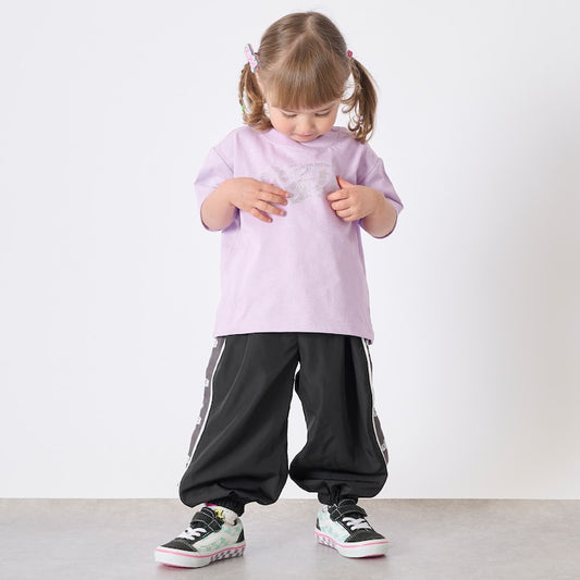 日本童裝 X-girl Stages 接觸冷感 側邊印花長褲 90-140cm 女童款 夏季 PANTS