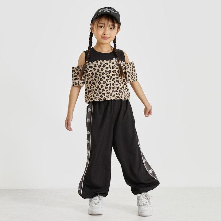 日本童裝 X-girl Stages 接觸冷感 側邊印花長褲 90-140cm 女童款 夏季 PANTS