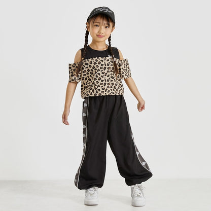 日本童裝 X-girl Stages 接觸冷感 側邊印花長褲 90-140cm 女童款 夏季 PANTS