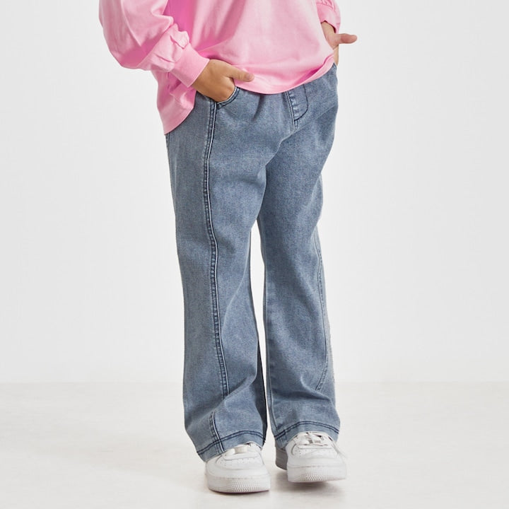 日本童裝 X-girl Stages 鑲鑽Logo喇叭牛仔長褲 90-140cm 女童款 夏季 PANTS