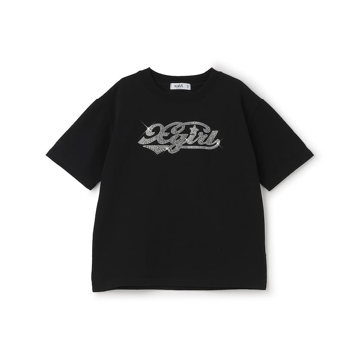 日本童裝 X-girl Stages 水鑽Logo短袖上衣 90-140cm 女童款 夏季 TOPS
