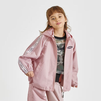 日本童裝 X-girl Stages 防水系列 肩部印花外套 90-140cm 女童款 夏季 OUTERWEAR