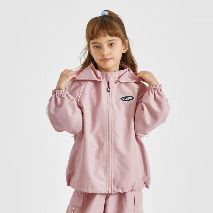 日本童裝 X-girl Stages 防水系列 肩部印花外套 90-140cm 女童款 夏季 OUTERWEAR