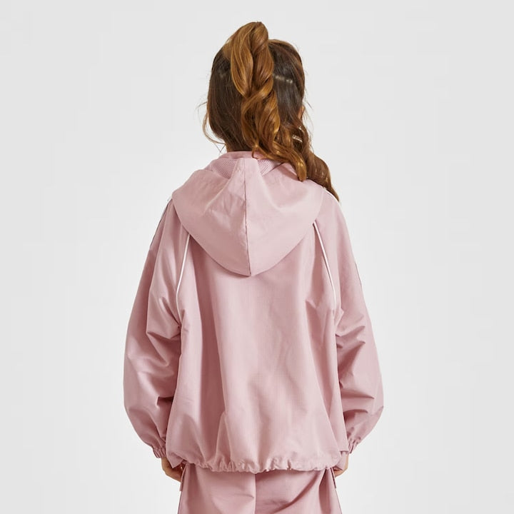 日本童裝 X-girl Stages 防水系列 肩部印花外套 90-140cm 女童款 夏季 OUTERWEAR