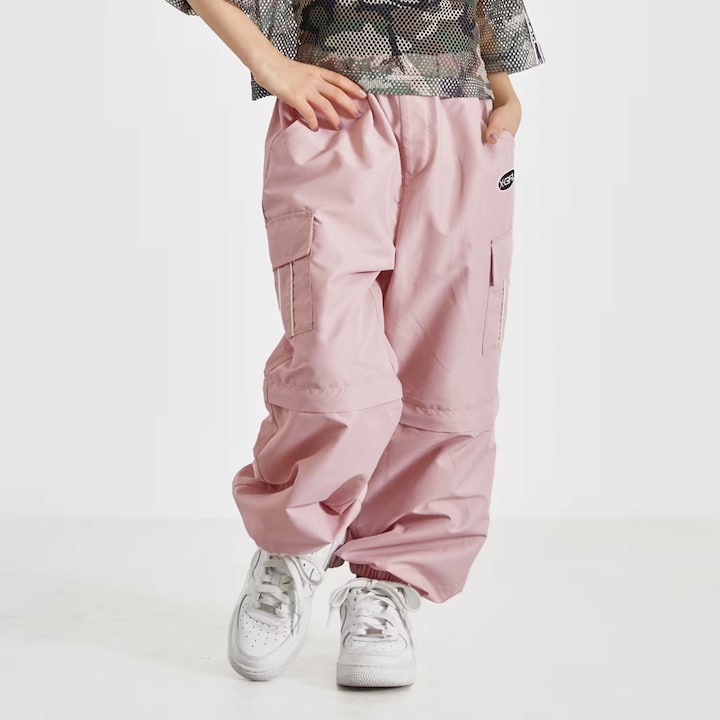 日本童裝 X-girl Stages 防水系列 工裝長褲可變短褲 90-140cm 女童款 夏季 PANTS