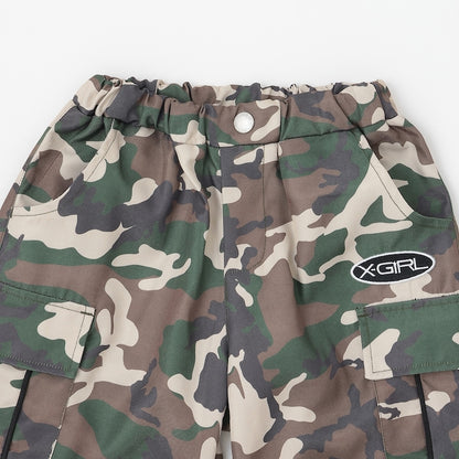 日本童裝 X-girl Stages 防水系列 工裝長褲可變短褲 90-140cm 女童款 夏季 PANTS