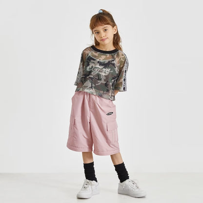 日本童裝 X-girl Stages 防水系列 工裝長褲可變短褲 90-140cm 女童款 夏季 PANTS