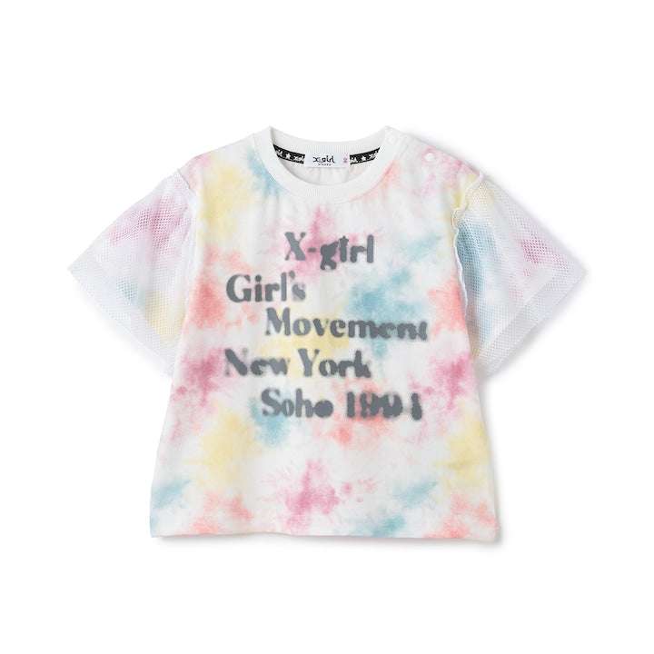 日本童裝 X-girl Stages 網紗手袖上衣 90-140cm 女童款 夏季 TOPS