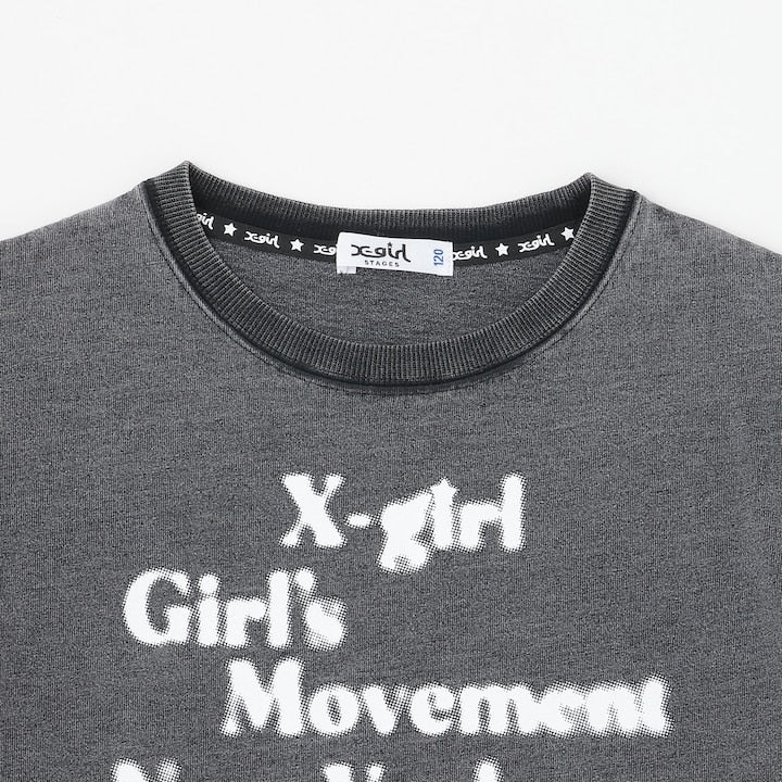 日本童裝 X-girl Stages 網紗手袖上衣 90-140cm 女童款 夏季 TOPS