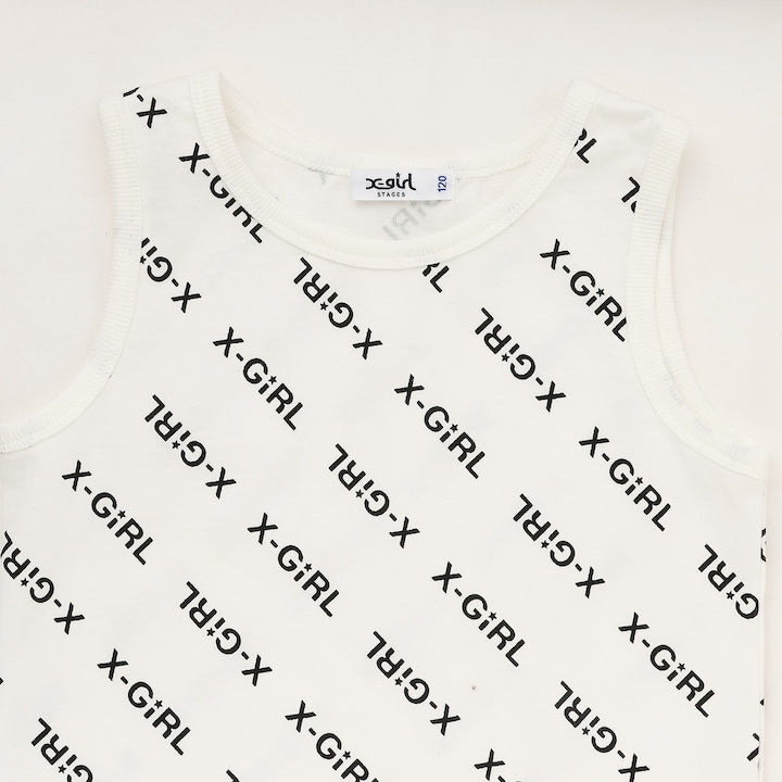日本童裝 X-girl Stages Logo上衣及背心兩件套裝 90-140cm 女童款 夏季 TOPS