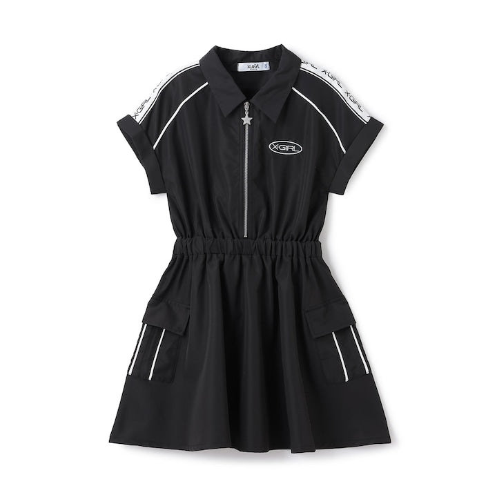 日本童裝 X-girl Stages 防水系列 工裝收腰連身裙 90-140cm 女童款 夏季 DRESSES