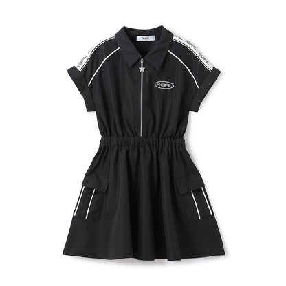 日本童裝 X-girl Stages 防水系列 工裝收腰連身裙 90-140cm 女童款 夏季 DRESSES