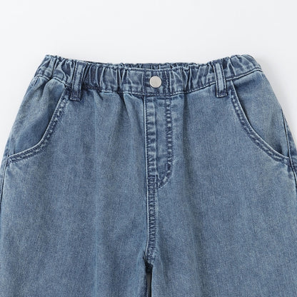 日本童裝 X-girl Stages 破洞闊腿牛仔褲 110-140cm 女童款 夏季 PANTS