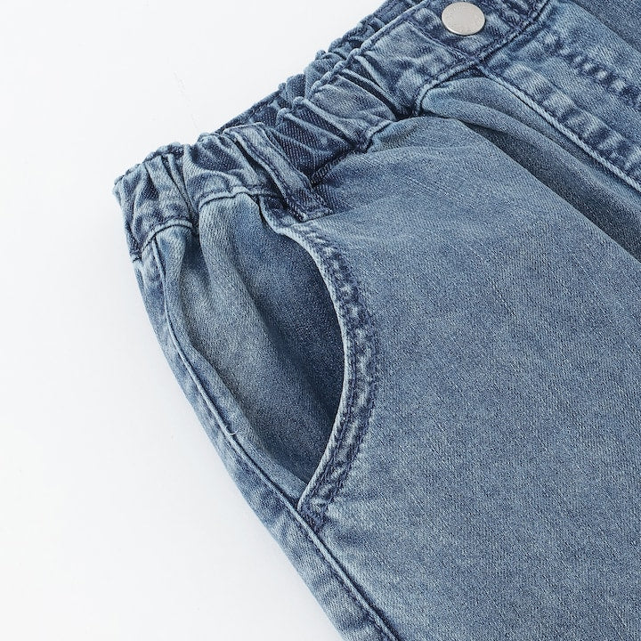 日本童裝 X-girl Stages 破洞闊腿牛仔褲 110-140cm 女童款 夏季 PANTS
