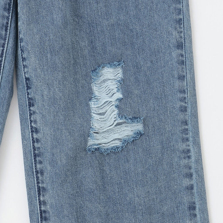 日本童裝 X-girl Stages 破洞闊腿牛仔褲 110-140cm 女童款 夏季 PANTS