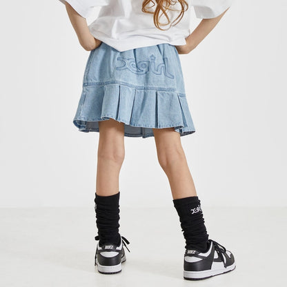 日本童裝 X-girl Stages 後背logo百焦裙 100-140cm 女童款 夏季 SKIRTS