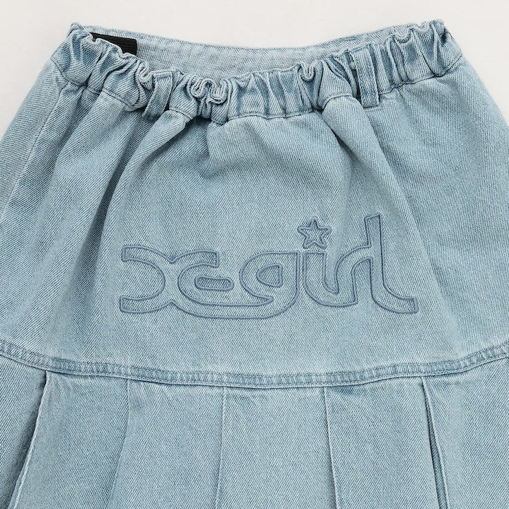 日本童裝 X-girl Stages 後背logo百焦裙 100-140cm 女童款 夏季 SKIRTS