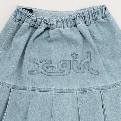 日本童裝 X-girl Stages 後背logo百焦裙 100-140cm 女童款 夏季 SKIRTS